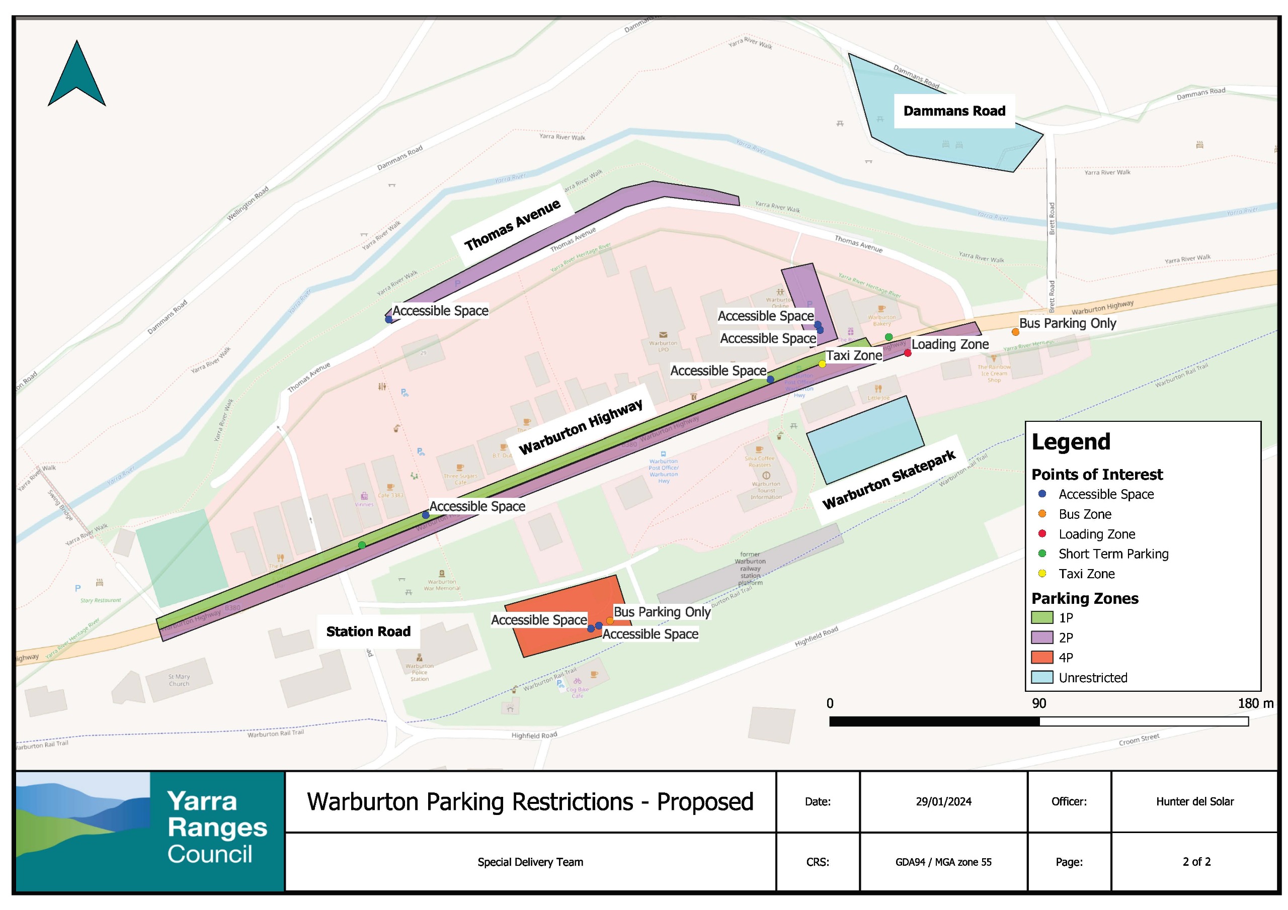 Changes to parking restrictions Warburton Shaping Yarra Ranges