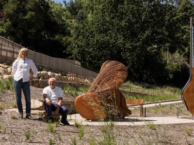 wooden sculputre in park